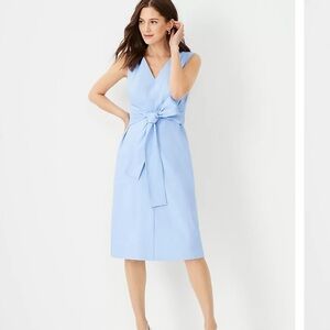 Ann Taylor Petite Linen Blend Tie Waist Sheath Dress size 4P NWT